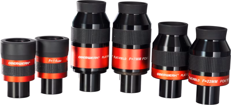 A display of Oberwerk binocular telescope eyepieces